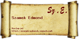 Szamek Edmond névjegykártya